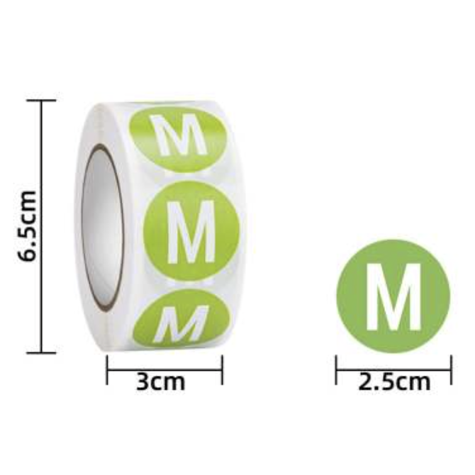 Size label sticker