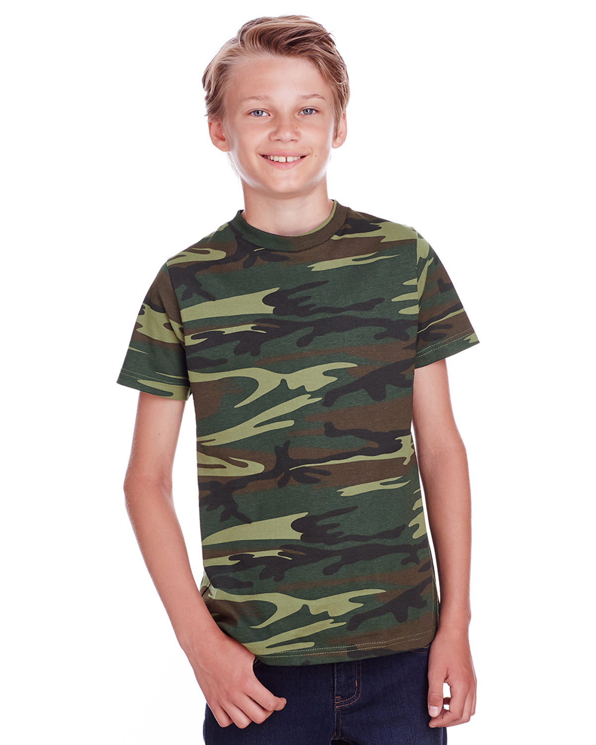 Lat Apparel Youth Camo Tee