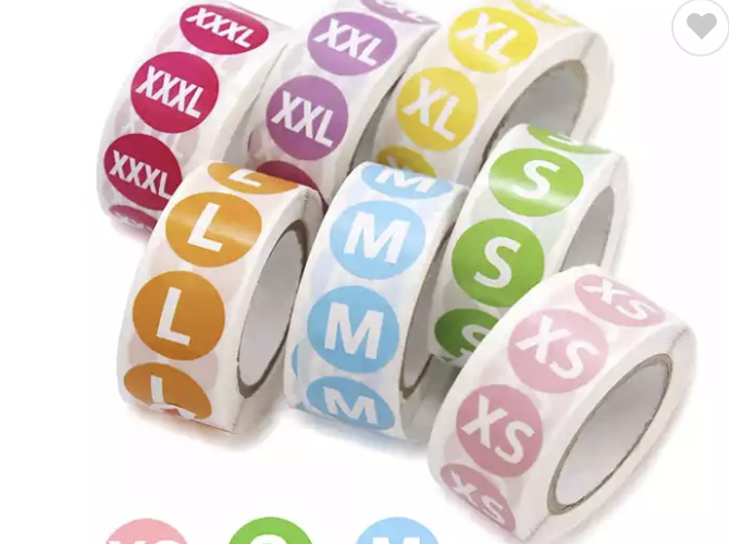 Size label sticker