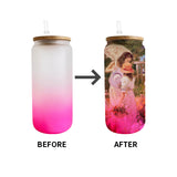 SUBLIMATION GLASS CAN WITH BAMBOO LID
